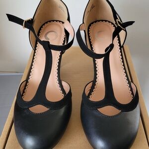 Elegant Black T-Strap Heels for Women
